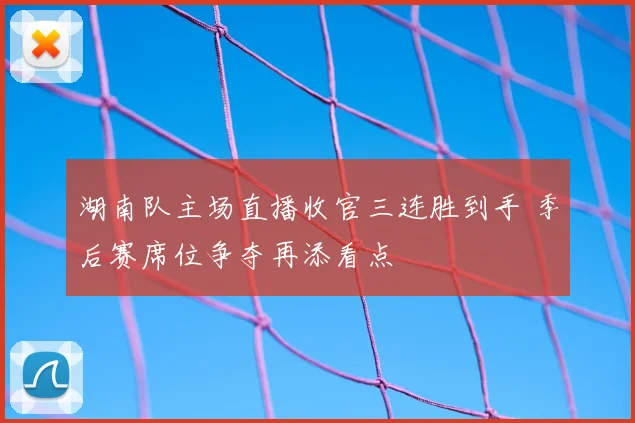 湖南队主场直播收官三连胜到手 季后赛席位争夺再添看点